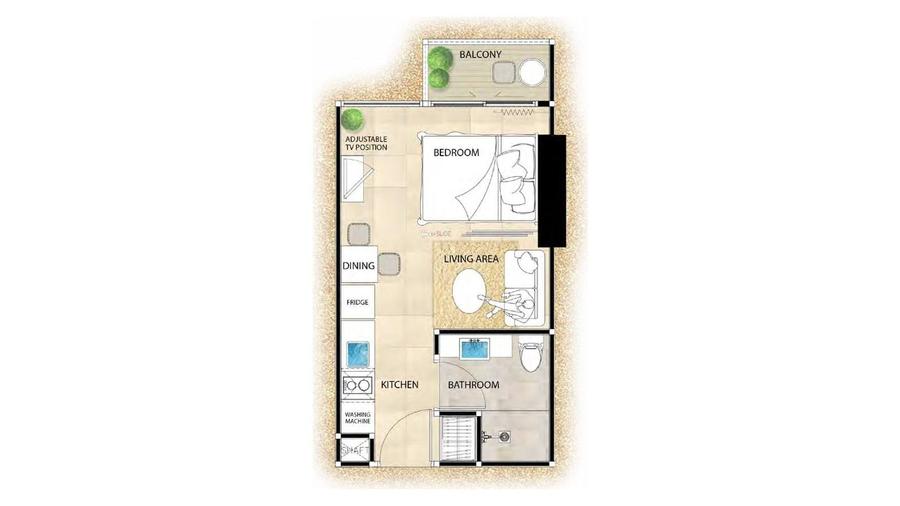 Studio-Apartment 24 m² im The Riviera Monaco — Grundriss 1