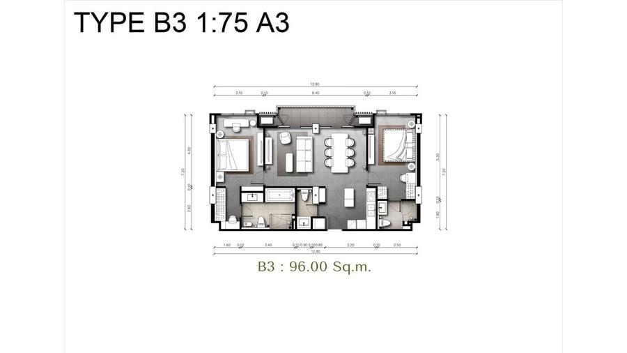 2 bedrooms 101 m² — The Panora Estuaria — Floor plan 2