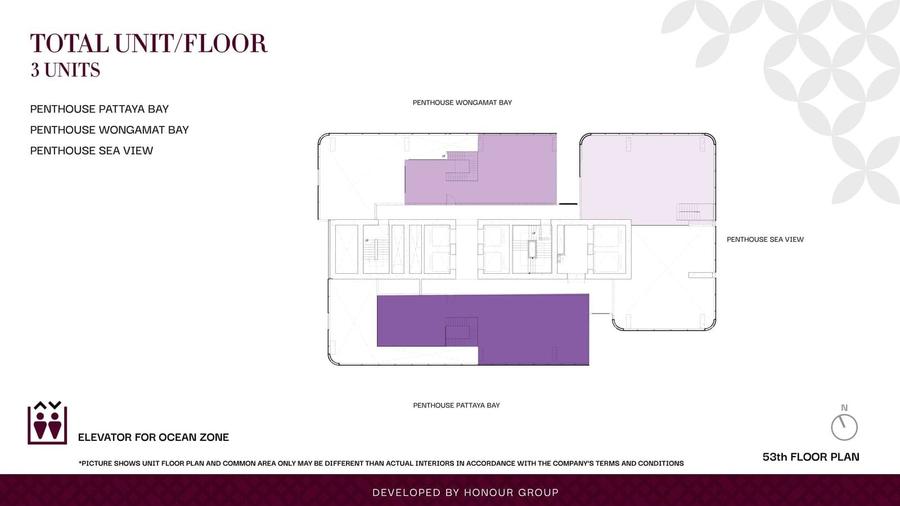 Penthouse 350 m² in Once Wongamat — Grundriss 2
