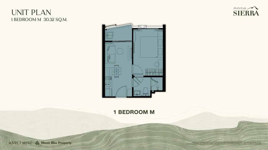 1 Schlafzimmer 30 m² in The Title Sierra — Grundriss 1