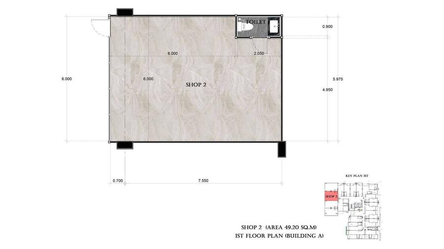 Gewerbeeinheiten 42–66 m² im Siam Oriental Oasis — Grundriss 3