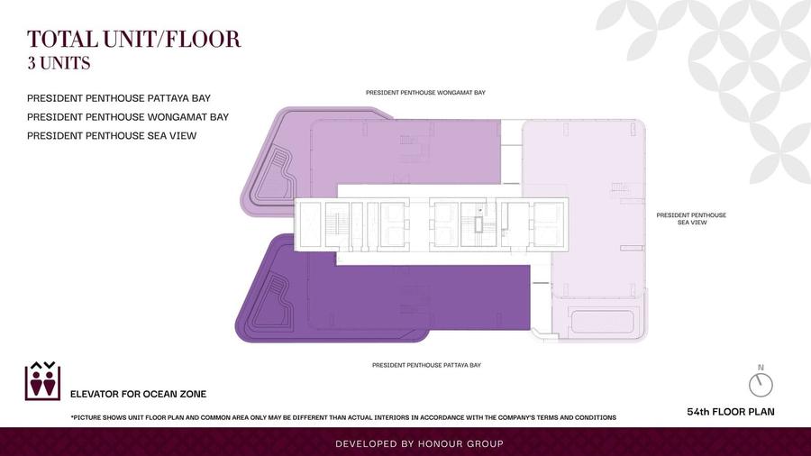 Penthouse 350 m² in Once Wongamat — Grundriss 3