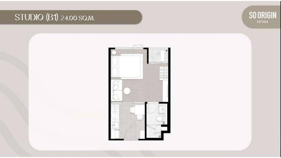 Studio 25 m² in SO Origin Pattaya — Floor plan 1
