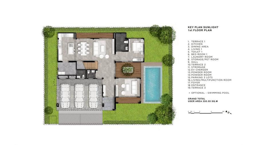 4-Schlafzimmer-Haus SUNLIGHT 350 m² in Spectra Residence — Grundriss 1