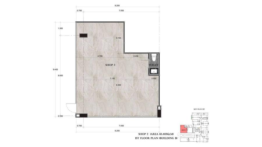 Gewerbeeinheiten 42–66 m² im Siam Oriental Oasis — Grundriss 7
