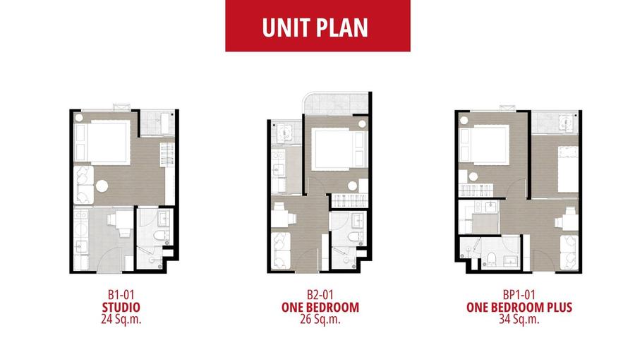 1 ห้องนอนพลัส 35 ตร.ม. วิวสระว่ายน้ำ ใน SO Origin Pattaya — แปลนห้อง 2