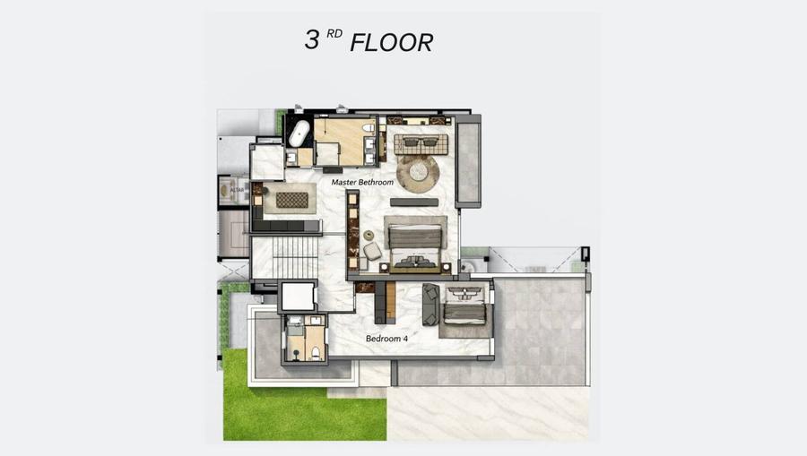 วิลล่า C07 5 ห้องนอน 668 ตร.ม. ใน Harmony Hills Villas Pattaya — แปลนห้อง 4