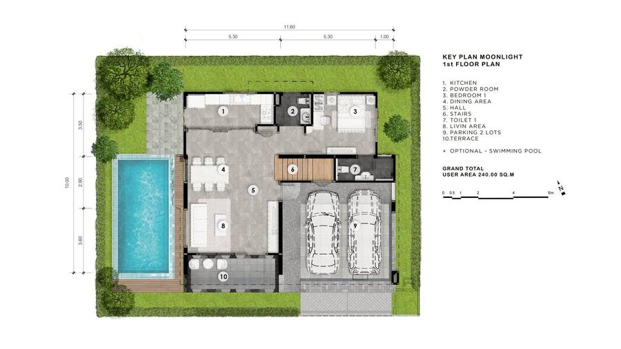 4 Bedroom House MOONLIGHT 240 m² in Spectra Residence — Floor plan 1