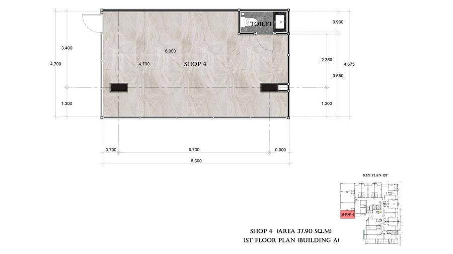 Gewerbeeinheiten 42–66 m² im Siam Oriental Oasis — Grundriss 5
