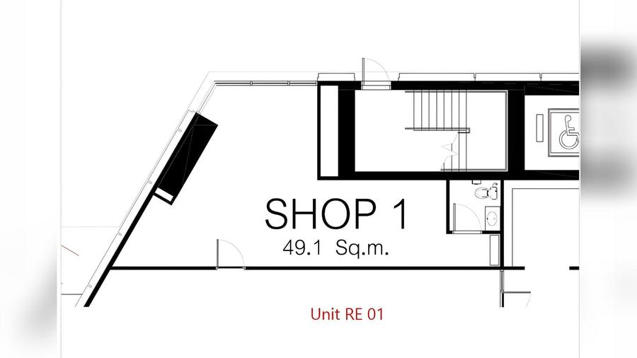 Коммерческое помещение 49,1 м² в Skypark Lucean — Джомтьен — Планировка 1
