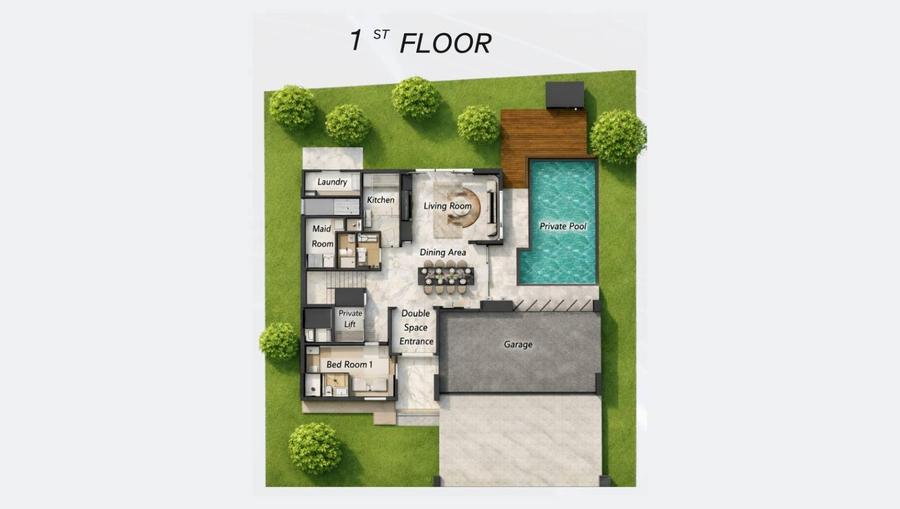 วิลล่า C07 5 ห้องนอน 668 ตร.ม. ใน Harmony Hills Villas Pattaya — แปลนห้อง 2