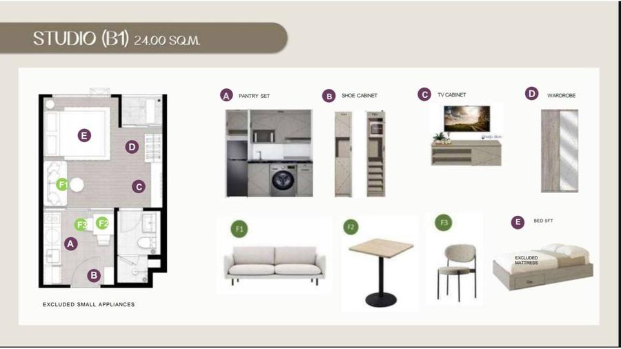 Studio 25 m² in SO Origin Pattaya — Floor plan 2