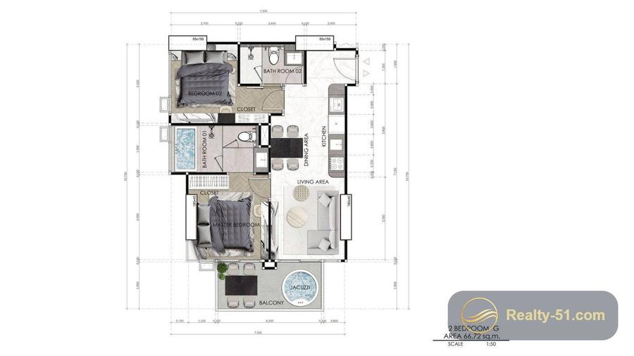 Seaspire Jomtien — floor plan 23