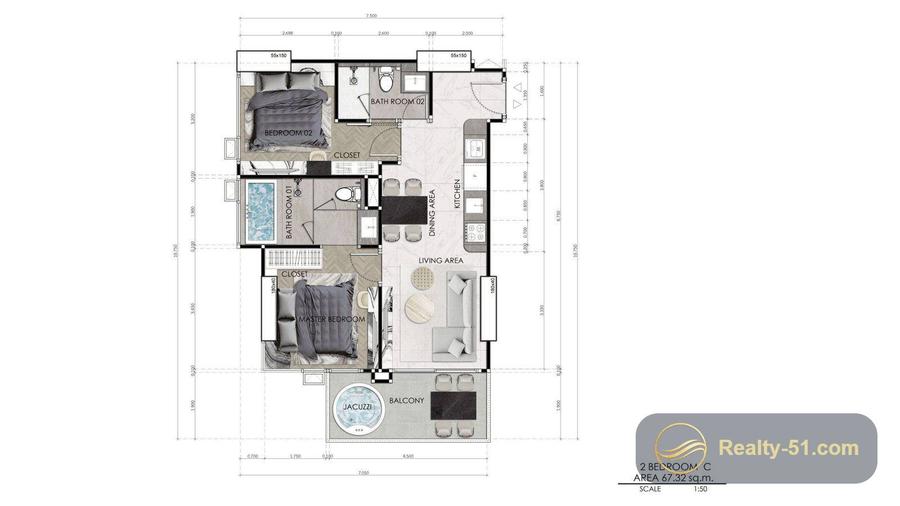 Seaspire Jomtien — floor plan 24