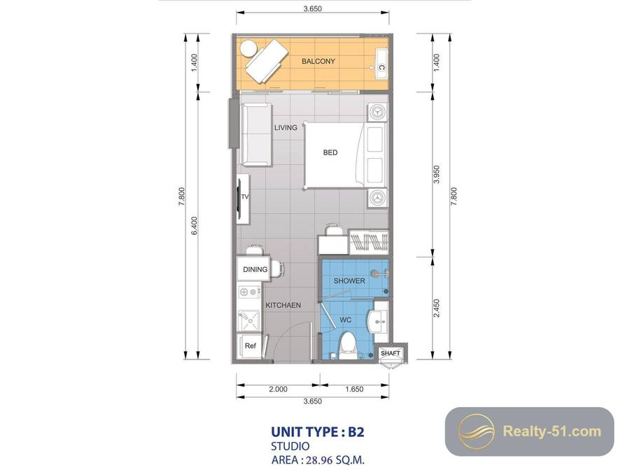 Whale Marina Condominium — แปลนห้อง 24