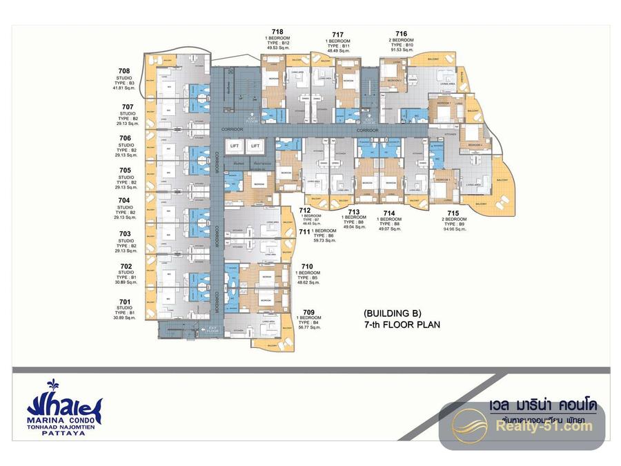 Whale Marina Condominium — แปลนห้อง 3