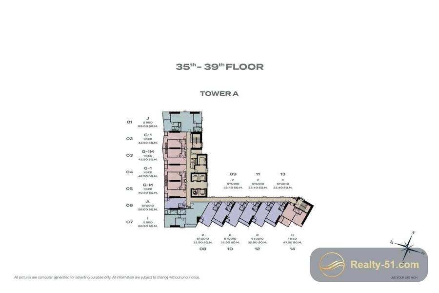 Skypark Lucean Jomtien Pattaya — планировка 15