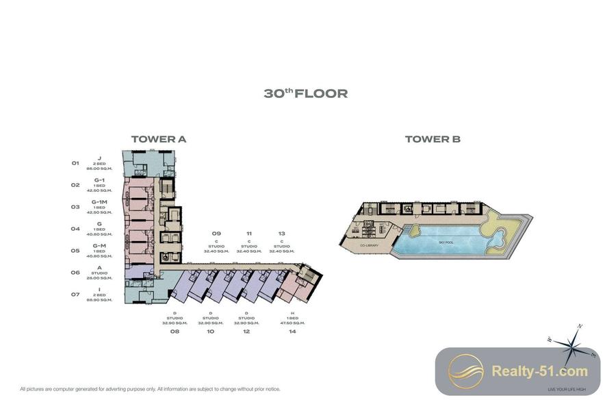 Skypark Lucean Jomtien Pattaya — планировка 11