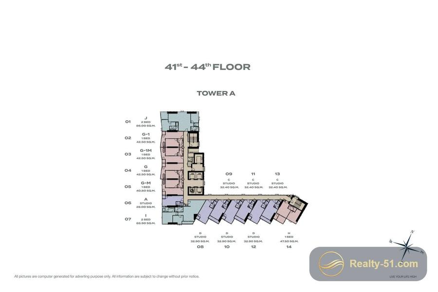 Skypark Lucean Jomtien Pattaya — планировка 17