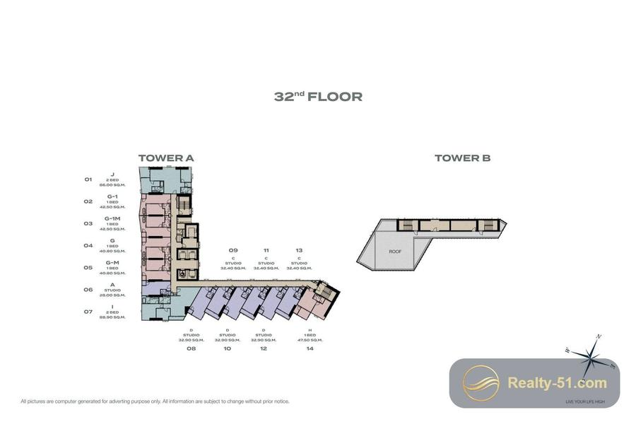Skypark Lucean Jomtien Pattaya — планировка 13