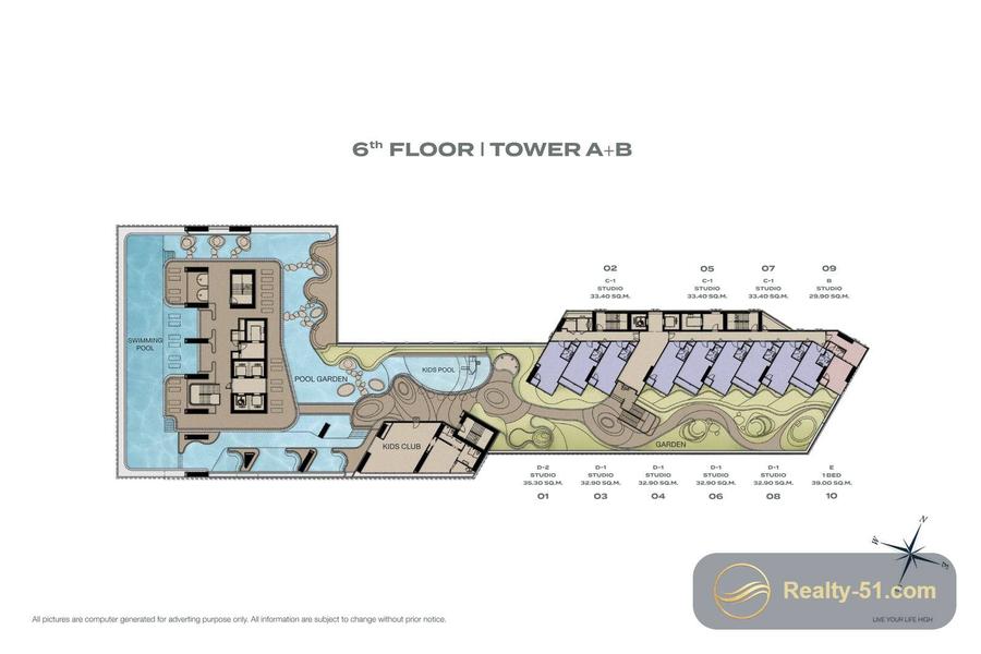 Skypark Lucean Jomtien Pattaya — планировка 4