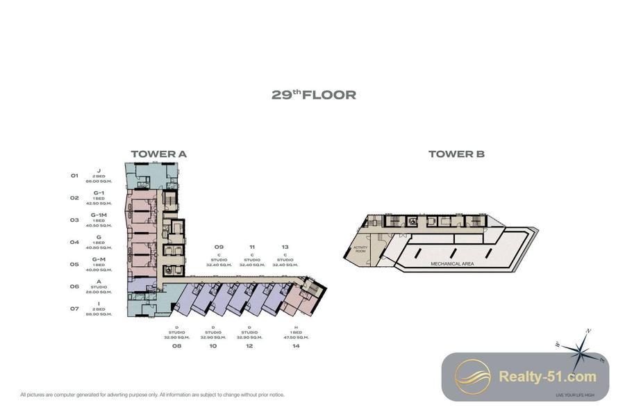 Skypark Lucean Jomtien Pattaya — планировка 10