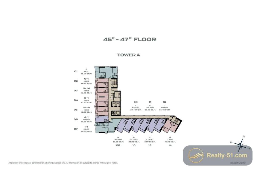 Skypark Lucean Jomtien Pattaya — планировка 18