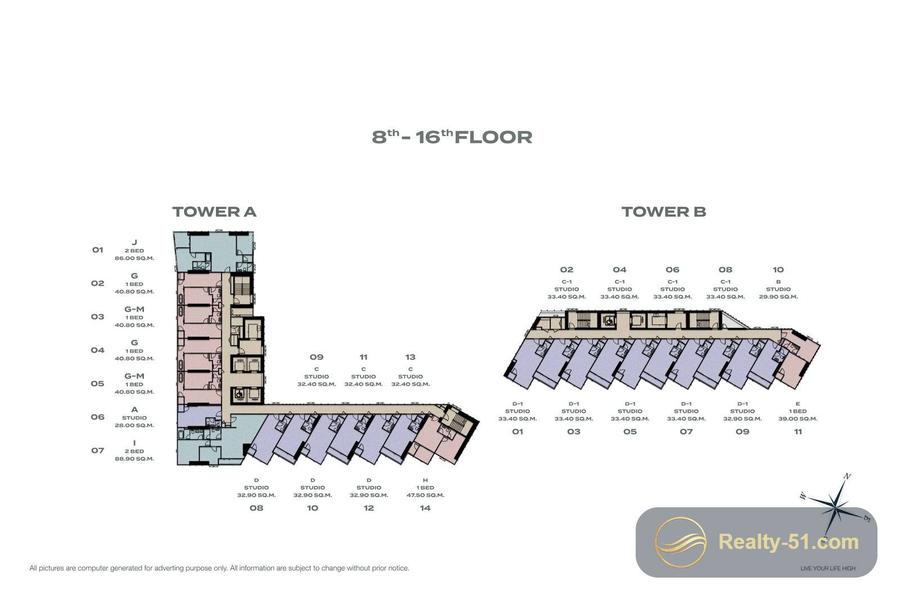Skypark Lucean Jomtien Pattaya — планировка 6
