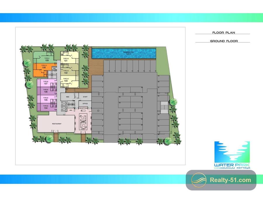 Water Park Condominium Pattaya — Grundriss 1