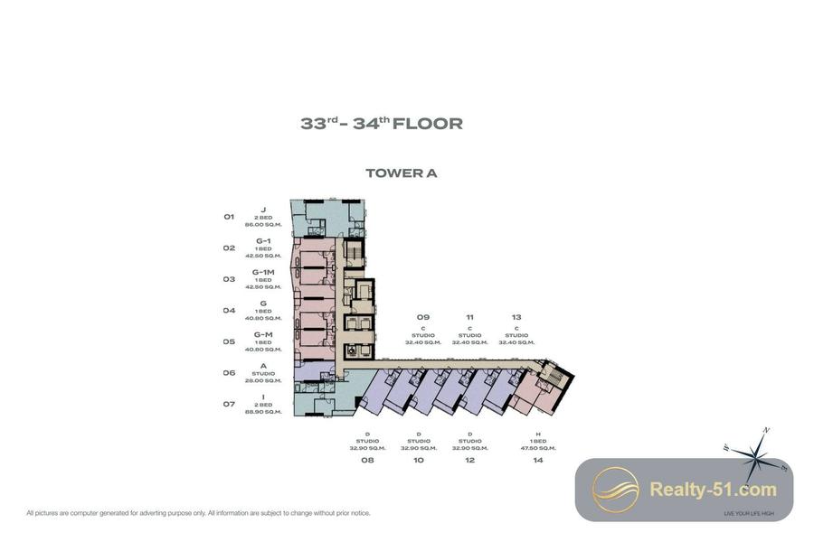Skypark Lucean Jomtien Pattaya — планировка 14