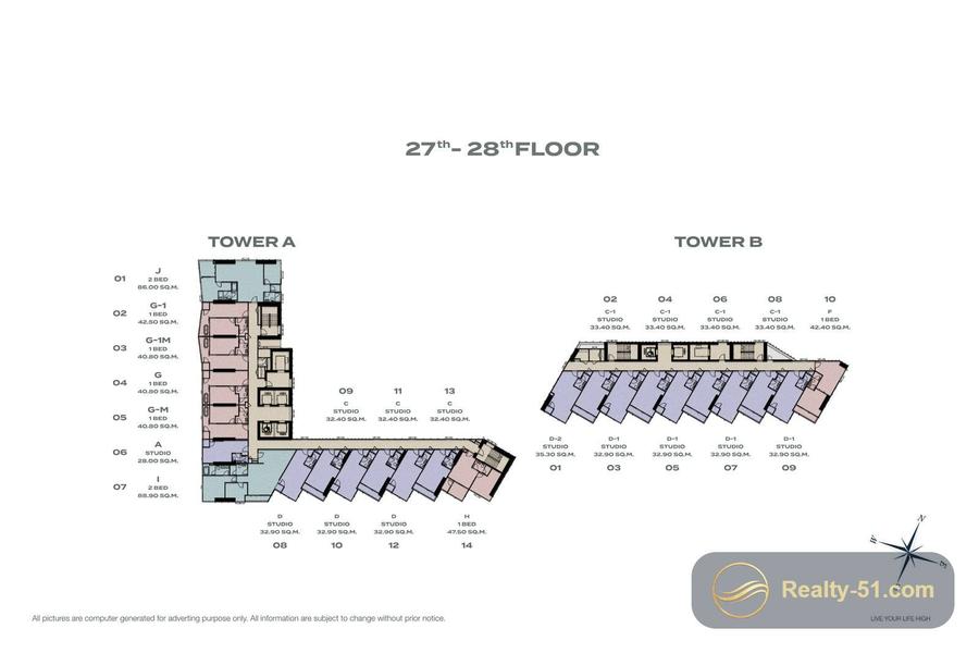 Skypark Lucean Jomtien Pattaya — планировка 9