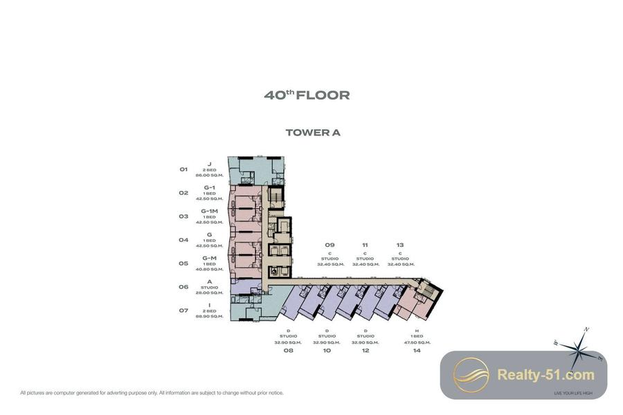 Skypark Lucean Jomtien Pattaya — планировка 16