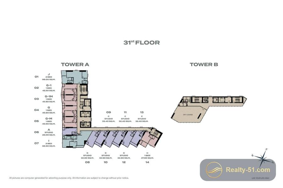 Skypark Lucean Jomtien Pattaya — планировка 12