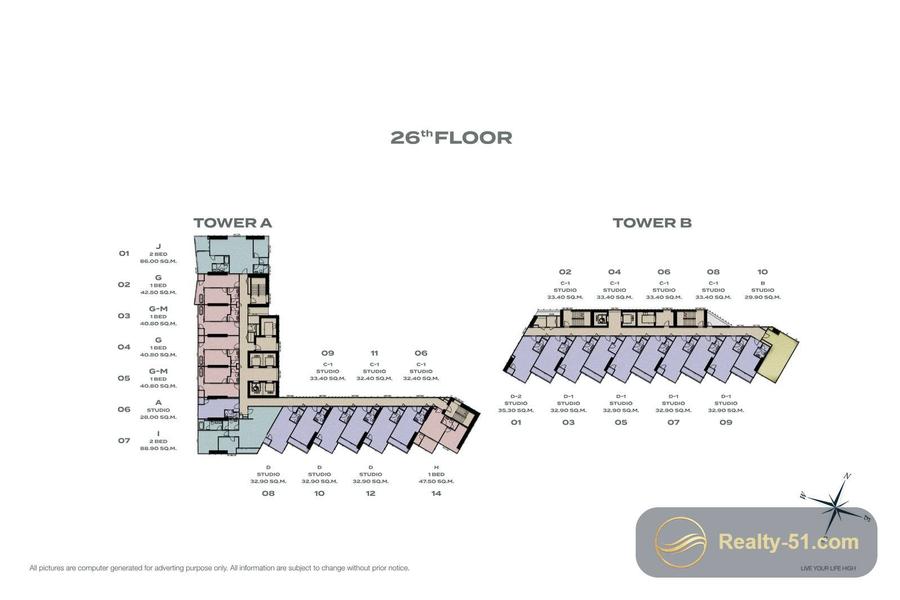 Skypark Lucean Jomtien Pattaya — планировка 8