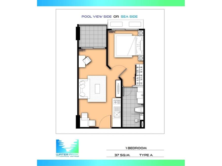 Wohnung mit Meerblick im Water Park Condominium — Grundriss 2