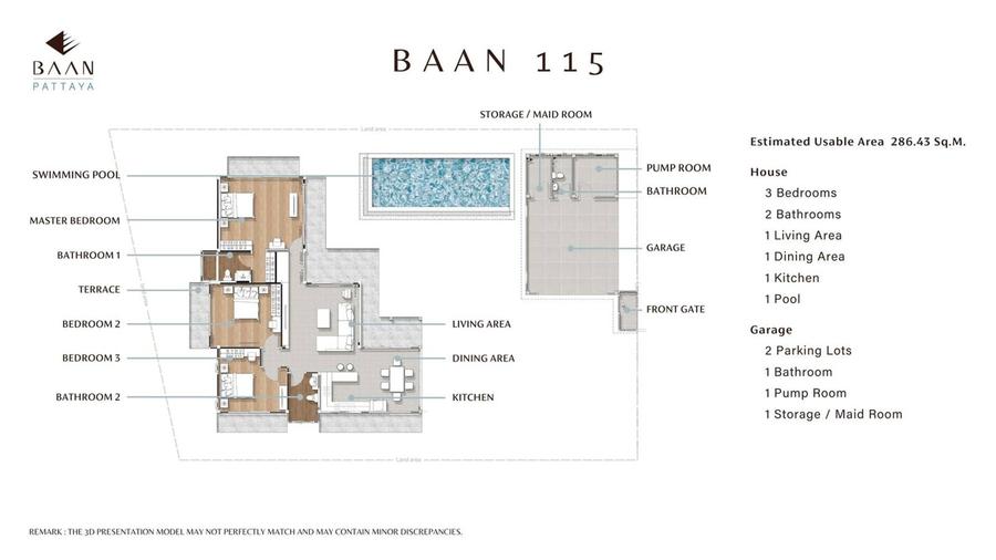 Пул-вилла 286 м² — Baan Pattaya Haven — Планировка 1